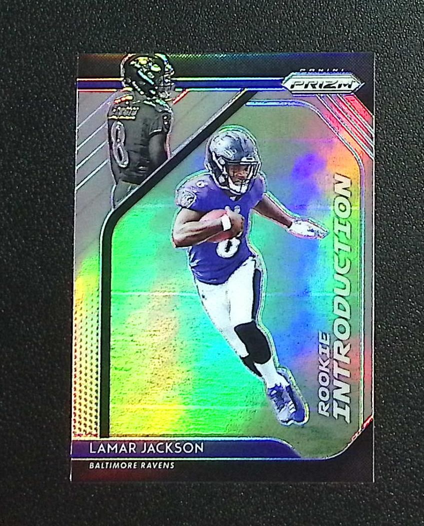 Lamar Jackson Rookie Introductions Silver Prizm 2018 Panini Prizm #RI-12 Ravens: Panini, Donruss Optic, & Donruss Select, Prizm, Mosaic, Contenders, Zenith, Phoenix, Illusions, Absolute, Rookie NFL Sports Trading Cards, SP, SSP, Cards, Football Cards for Sale Near Me, Superbowl & 