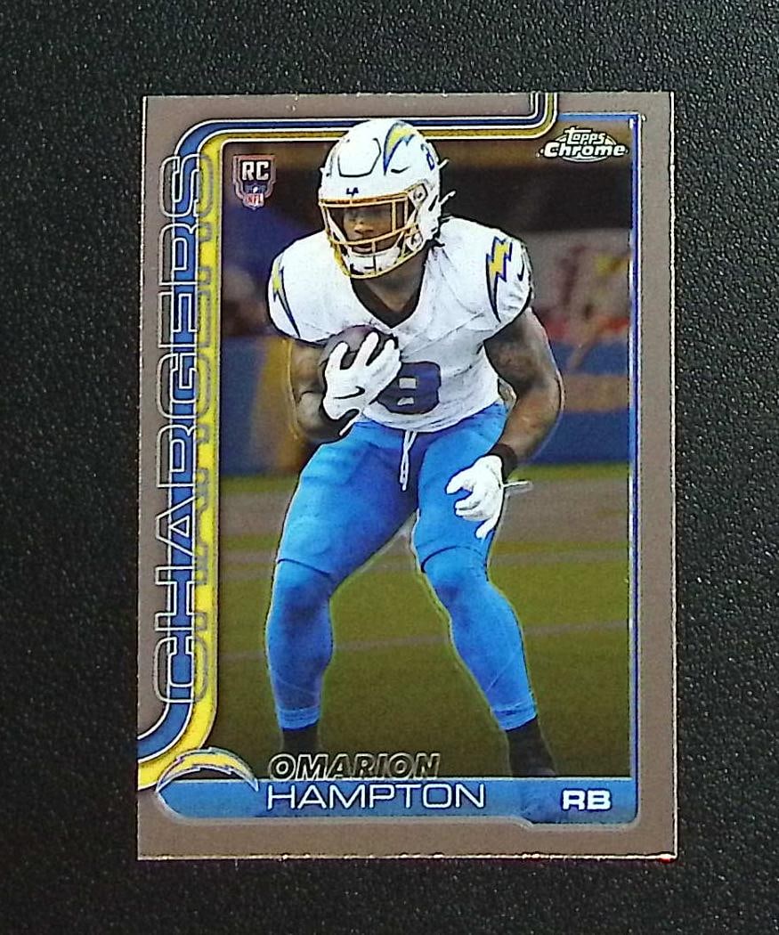 Omarion Hampton Rookie Card 2025 Topps Chrome #324 Los Angeles Chargers: Topps & Bowman Football NFL Trading Sports Cards, Sports Cards for Sale Near Me, Super Bowl & Hall of Fame Player Cards, Resurgence, Composite, SP, SSP, Valuable Auction Memorabilia Lots For Sale On L