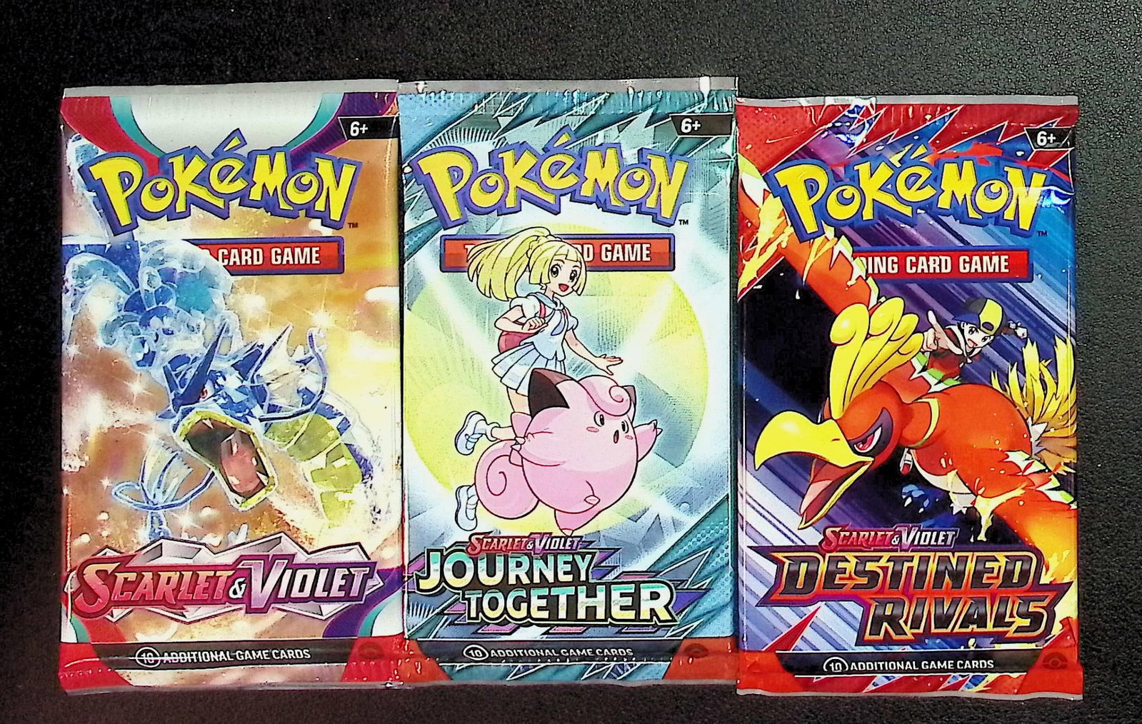 3 COUNT: 1 - Pokemon Destined Rivals, 1 - Journey Together, & 1 - Scarlet & Violet Booster Packs (1 of 1)