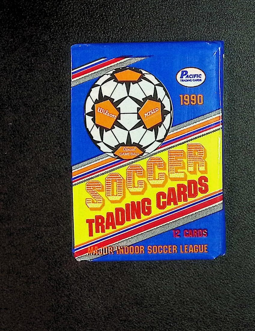 1990 Pacific (MISL) Major Inddor Soccer League Vintage Retail Box Wax Pack: Pacific Soccer MISL Major Indoor Soccer League Trading & Sports Cards, Sports Cards for Sale Near Me, World Cup & Hall of Fame Players Memorabilia, Valuable Auction Memorabilia Lots Sold On Line
