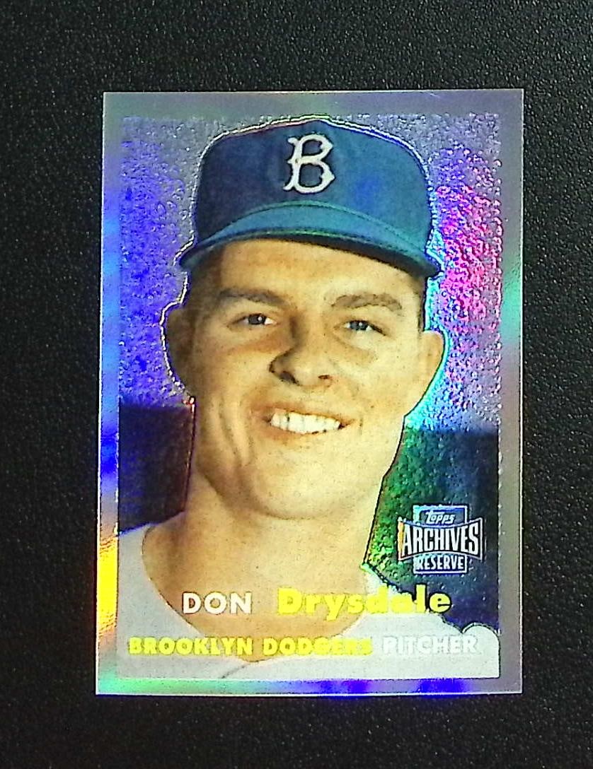 Don Drysdale 2001 Topps Archives Reserve #18 Rookie Reprint Refractor, Dodgers: Topps, Bowman, & Fanatics Baseball MLB Trading & Sports Cards, Sports Cards for Sale Near Me, World Series & Hall of Fame Players Memorabilia, Refractors, X-Fractors, Numbered, SP, SSP, Valuable Aucti