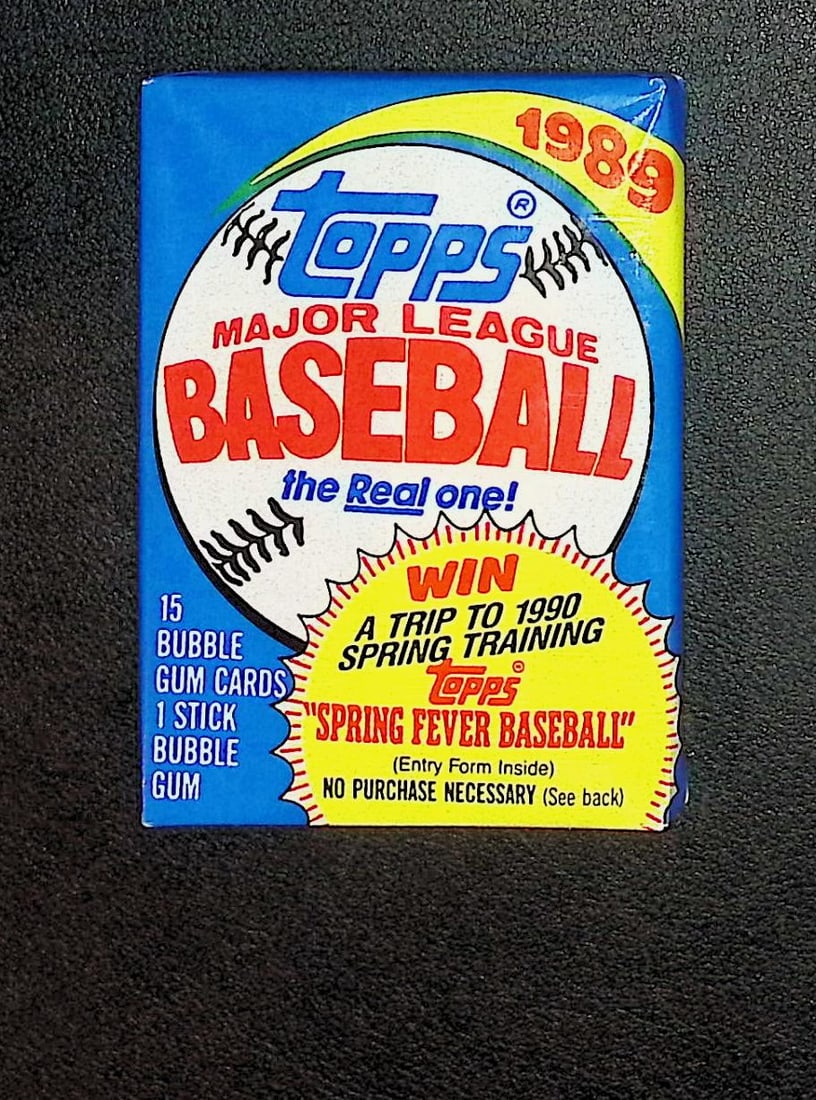 1989 Topps Series 1 Vintage Baseball Cards Retail Box Wax Pack Sports Cards: Topps Vintage Baseball MLB Trading & Sports Cards, Randy Johnson, Bo Jackson, Cal Ripken, Nolan Ryan, Craig Biggio, Old Sports Cards For Sale Near Me, World Series & Hall of Fame Players, Valuable Auc