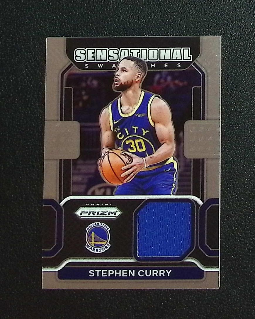 Stephen Curry Game Used Patch 2021-22 Panini Prizm #SW-SCY Golden State Warriors: Panini, Donruss Optic, Donruss Select, Prizm, Mosaic, Contenders, Revolution, Phoenix, NBA Hoops, Rookie NFL Sports Trading Cards, Silver, SP, SSP, Wave Prizms, Numbered Cards, Basketball sports Cards