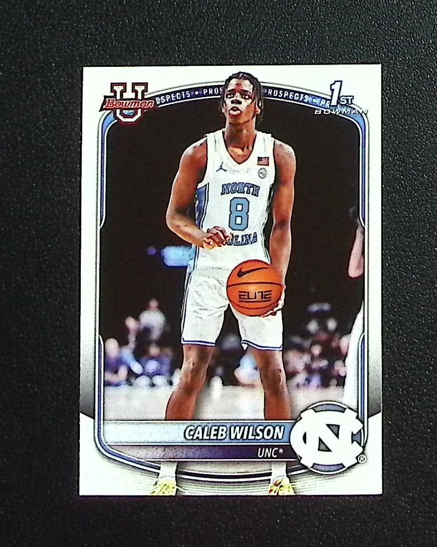 Caleb Wilson 1st Bowman 2025-26 Bowman #BPP-83 UNC Tarheels, Chicago Bulls: Topps & Bowman Basketball NBA Trading & Sports Cards, Sports Cards for Sale Near Me, Chrome, Refractor, SP, SSP, Valuable Auction Memorabilia Lots Sold On Line, NBA Championship & Hall of Fame Player 