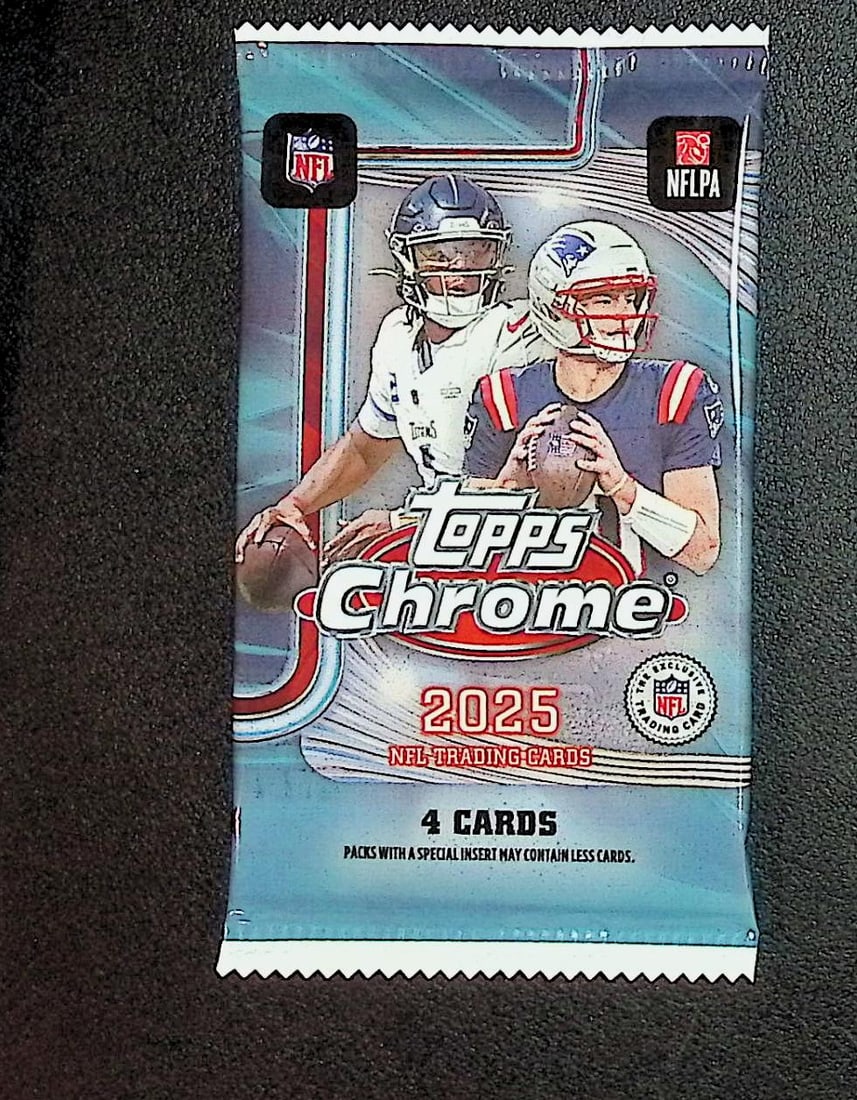 2025 Topps Chrome Football Blaster Box Pack: Topps Football NFL Trading & Sports Cards, Refractors, Prism Refractors, X-Fractors, Sports Cards for Sale Near Me, Super Bowl & Hall of Fame Players, Autographs, SP, SSP, Valuable Auction Memorabilia