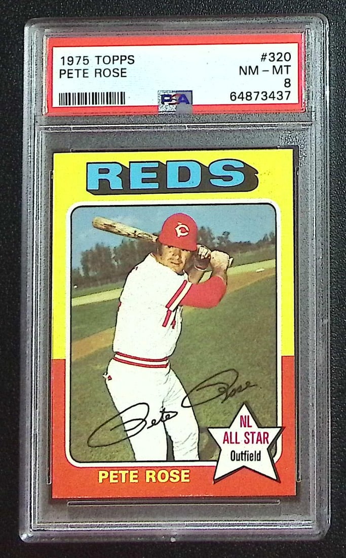 Pete Rose 1975 Topps #320 PSA 8 Cincinnati Reds Vintage Baseball Card (1 of 2)
