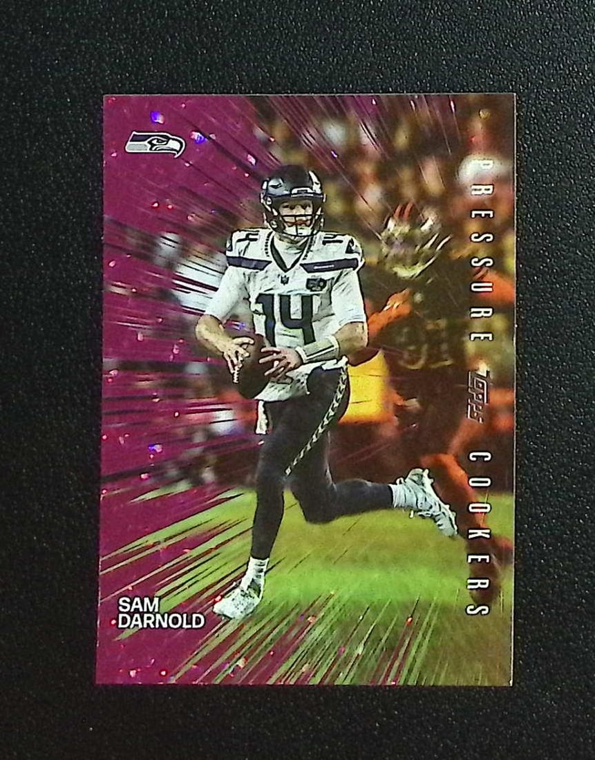 Sam Darnold Pressure Cookers Pink Crackle Foil 2026 Topps #PC-24 Seahawks: Topps & Bowman Football NFL Trading Sports Cards, Sports Cards for Sale Near Me, Super Bowl & Hall of Fame Player Cards, Resurgence, Composite, SP, SSP, Valuable Auction Memorabilia Lots For Sale On L