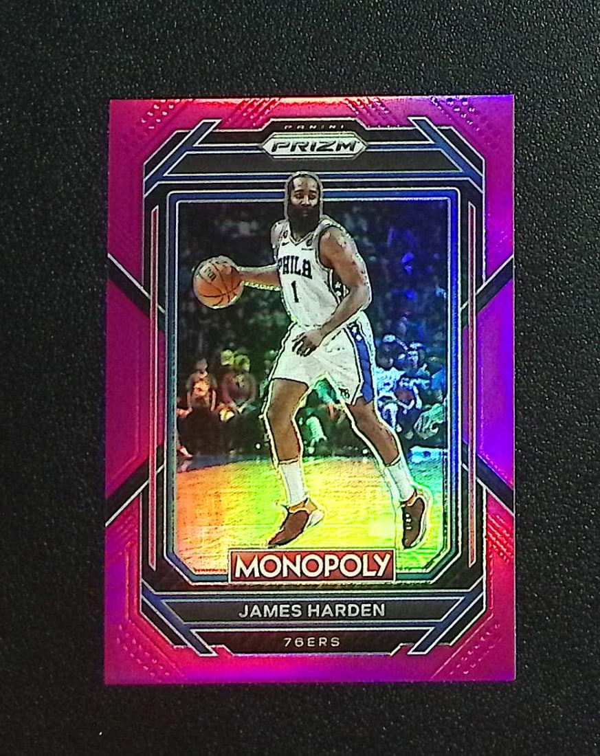 James Harden Pink Prizm /149 2022-23 Panini Prizm #68 Philadelphia 76ers (1 of 2)