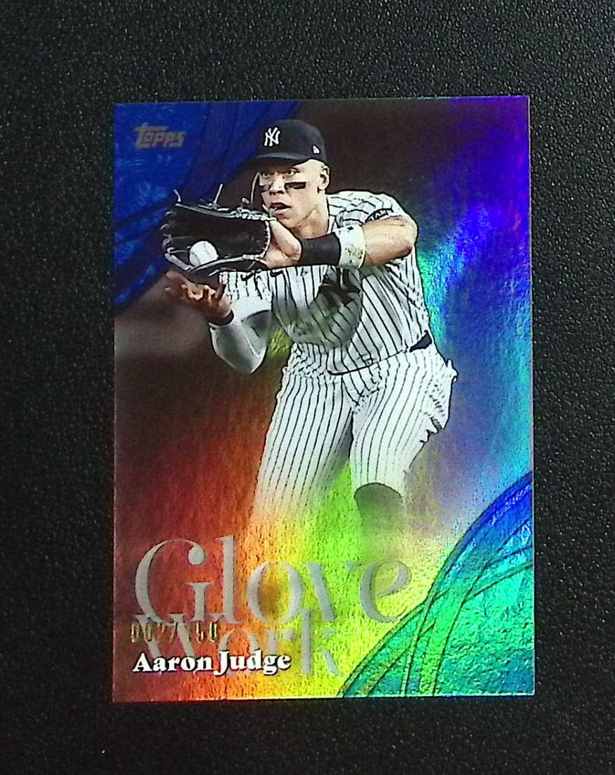 Aaron Judge Glove Work Blue Foil /150 2026 Topps Series 2 #GW-32 New York Yankees: Topps, Bowman, & Fanatics Baseball MLB Trading & Sports Cards, Sports Cards for Sale Near Me, World Series & Hall of Fame Players Memorabilia, Refractors, X-Fractors, Numbered, SP, SSP, Valuable Aucti
