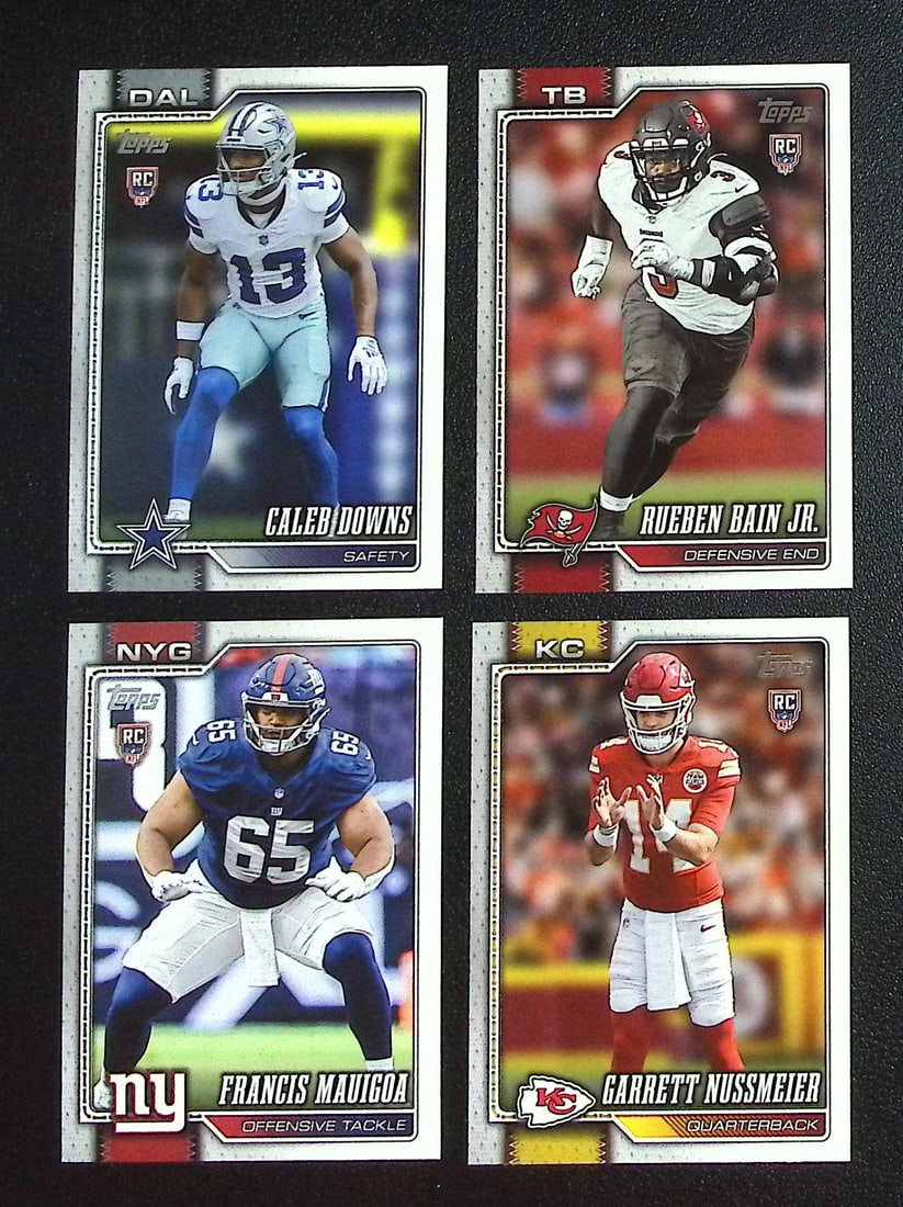 Lot of 4 2026 Topps Football Rookie Cards. Downs, Bain Jr., Mauigoa, Nussmeier: Topps & Bowman Football NFL Trading Sports Cards, Sports Cards for Sale Near Me, Super Bowl & Hall of Fame Player Cards, Resurgence, Composite, SP, SSP, Valuable Auction Memorabilia Lots For Sale On L