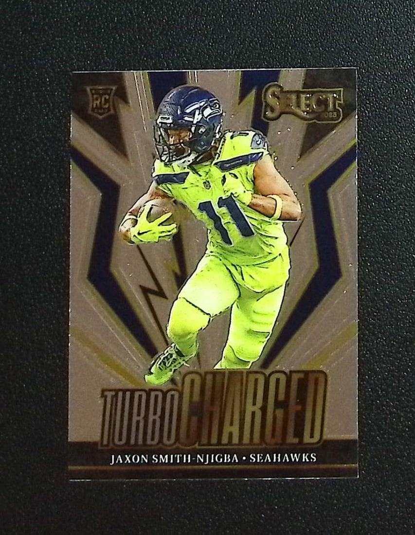 Jaxon Smith-Njigba Rookie Card Turbocharged 2023 Select #TUR-JAN Seattle Seahawks: Panini, Donruss Optic, & Donruss Select, Prizm, Mosaic, Contenders, Zenith, Phoenix, Illusions, Absolute, Rookie NFL Sports Trading Cards, SP, SSP, Cards, Football Cards for Sale Near Me, Superbowl & 