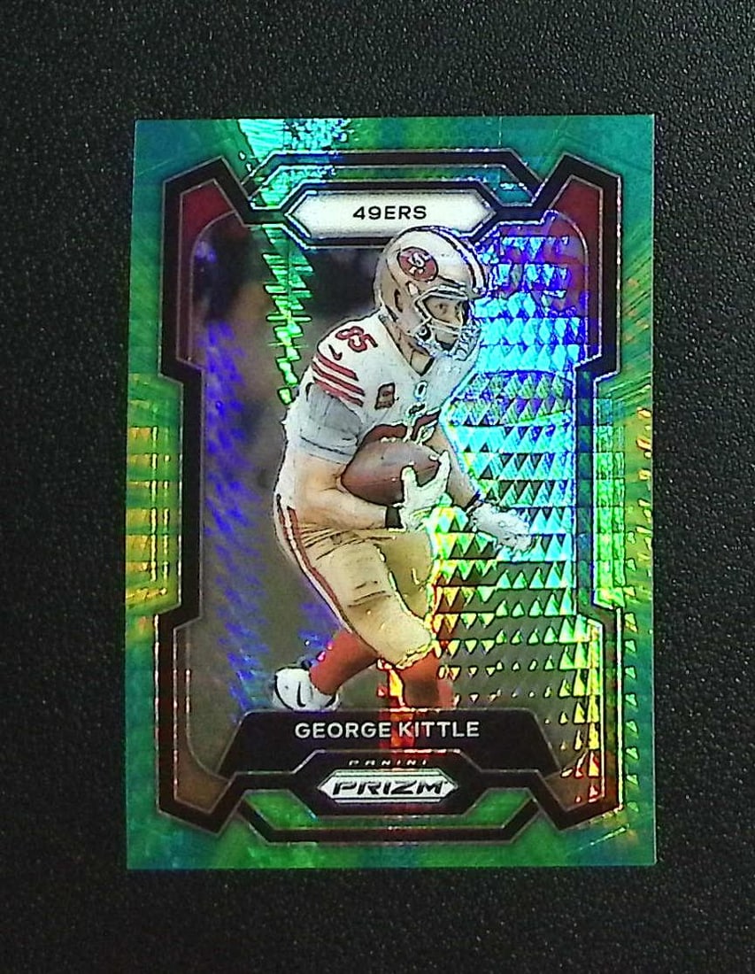 George Kittle Hyper Prizm /175 2023 Panini Prizm #271 San Francisco 49ers: Panini, Donruss Optic, & Donruss Select, Prizm, Mosaic, Contenders, Zenith, Phoenix, Illusions, Absolute, Rookie NFL Sports Trading Cards, SP, SSP, Cards, Football Cards for Sale Near Me, Superbowl & 