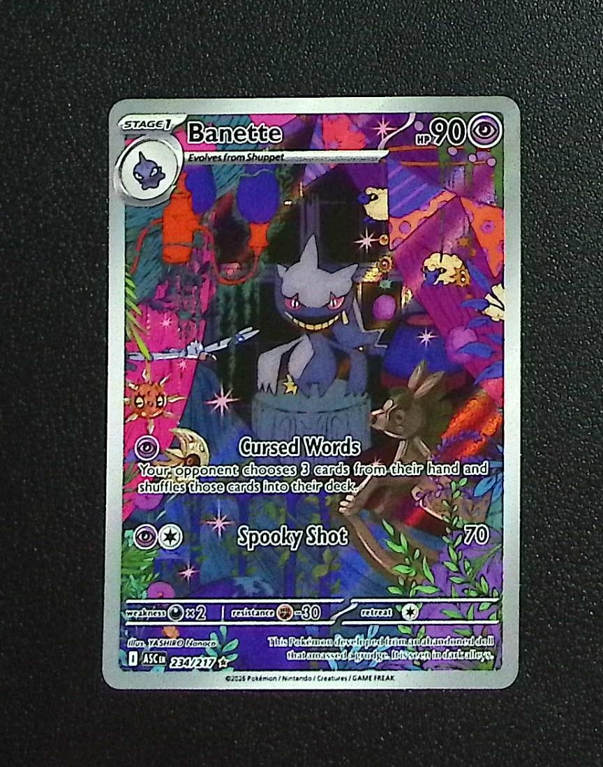 Pokemon Ascended Heroes Banette Illustration Rare #234: Pokemon Trading Card Game Cards, Charizard, Pikachu, Mewtwo, Reverse Holo, Holo Rare, Secret Rare Cards, Full Art Cards, Eevee, Ultra Rare Card, Illustration Rare, Special Illustration Rare SIR