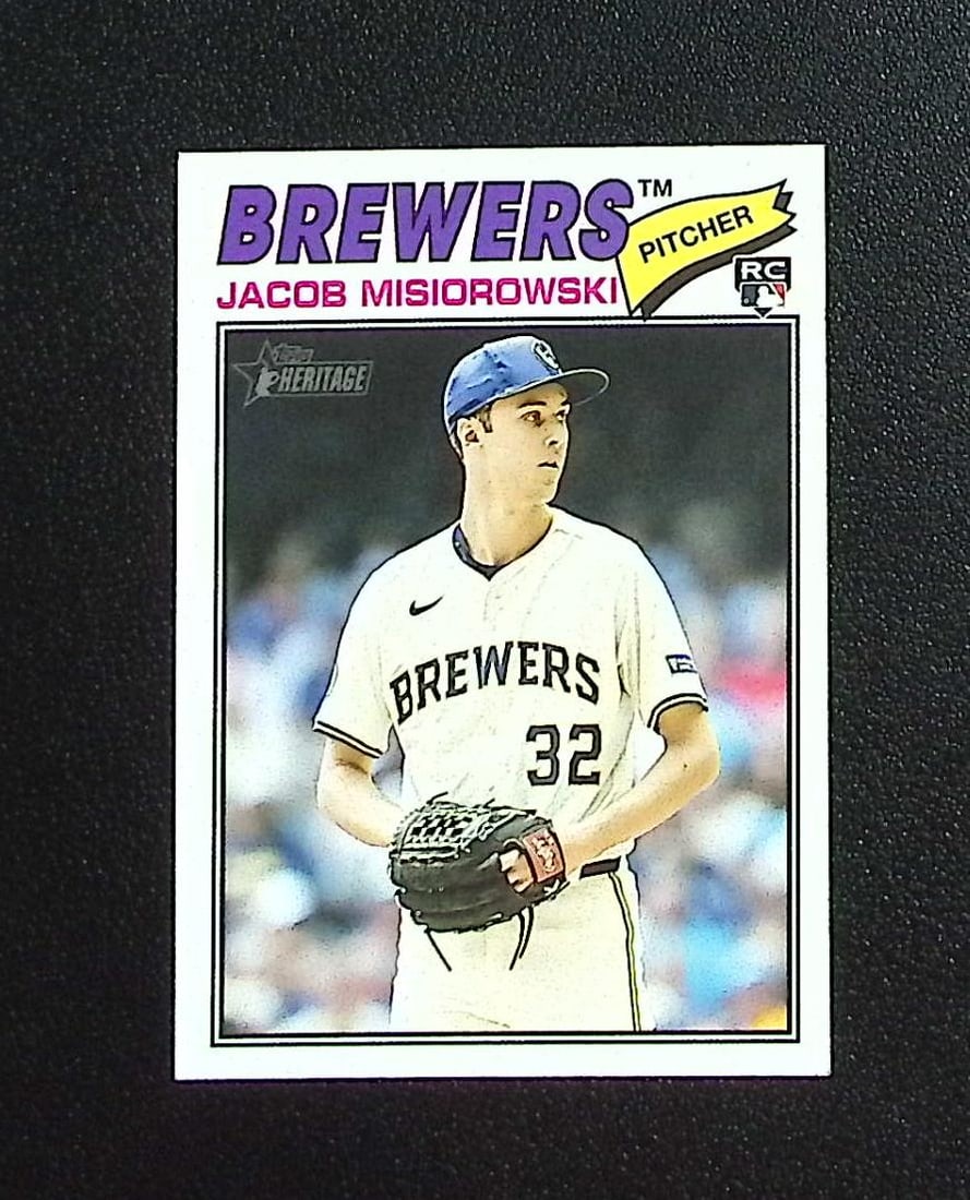 Jacob Misiorowski Rookie Card 2026 Topps Heritage #144 Milwaukee Brewers: Topps, Bowman, & Fanatics Baseball MLB Trading & Sports Cards, Sports Cards for Sale Near Me, World Series & Hall of Fame Players Memorabilia, Refractors, X-Fractors, Numbered, SP, SSP, Valuable Aucti