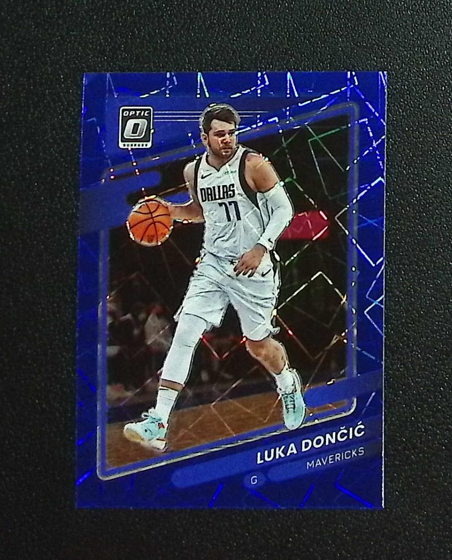 Luka Doncic Blue Velocity Prizm 2021-22 Donruss Optic #101 Mavericks, Lakers: Panini, Donruss Optic, Donruss Select, Prizm, Mosaic, Contenders, Revolution, Phoenix, NBA Hoops, Rookie NFL Sports Trading Cards, Silver, SP, SSP, Wave Prizms, Numbered Cards, Basketball sports Cards