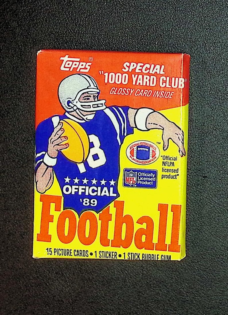 1989 Topps Series 1 Football Retail Box Pack: Vintage Valuable Football NFL Trading & Sports Cards, Old Sports Cards Sold On Line, Auction Lots Sold On Line, Super Bowl and Hall of Fame Players, Dallas Cowboys, Buffalo Bills, Steelers, 49ers, Joe