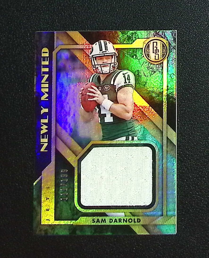 Sam Darnold Rookie Patch /199 2018 Panini Gold Standard #2 Jets, Seahawks: Panini, Donruss Optic, & Donruss Select, Prizm, Mosaic, Contenders, Zenith, Phoenix, Illusions, Absolute, Rookie NFL Sports Trading Cards, SP, SSP, Cards, Football Cards for Sale Near Me, Superbowl & 