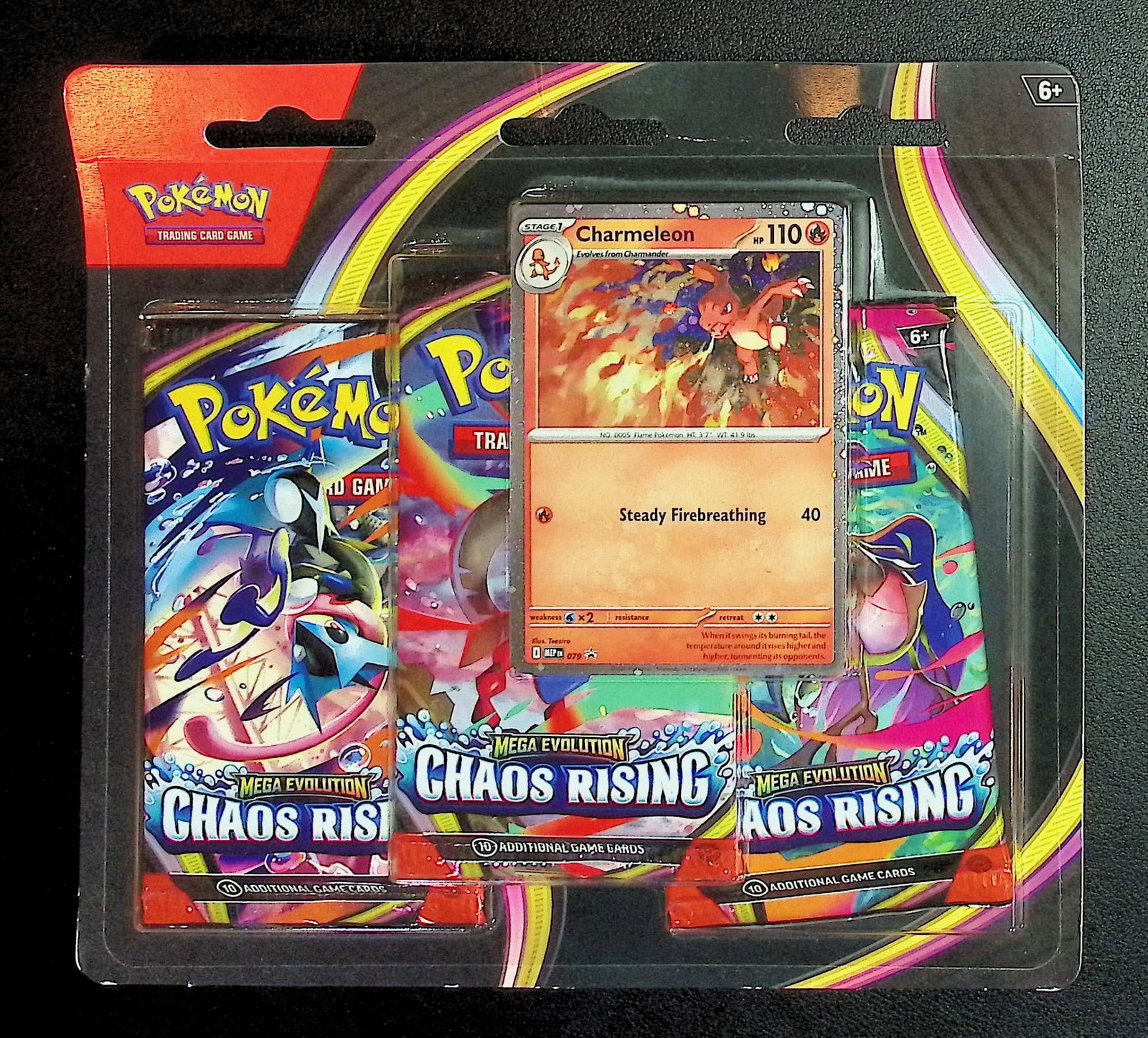 Pokemon Chaos Rising Blister 3 Pack Blister Booster Pack Set: Pokemon Trading Card Game Cards, Charizard, Pikachu, Mewto, EX, Referse Holo, Holo Rare Cards, Secret Rare Cards, Full Art Cards, Evee, 3 Stars Ultra Rare Cards, Double Rare, Illustration Rare, Specia