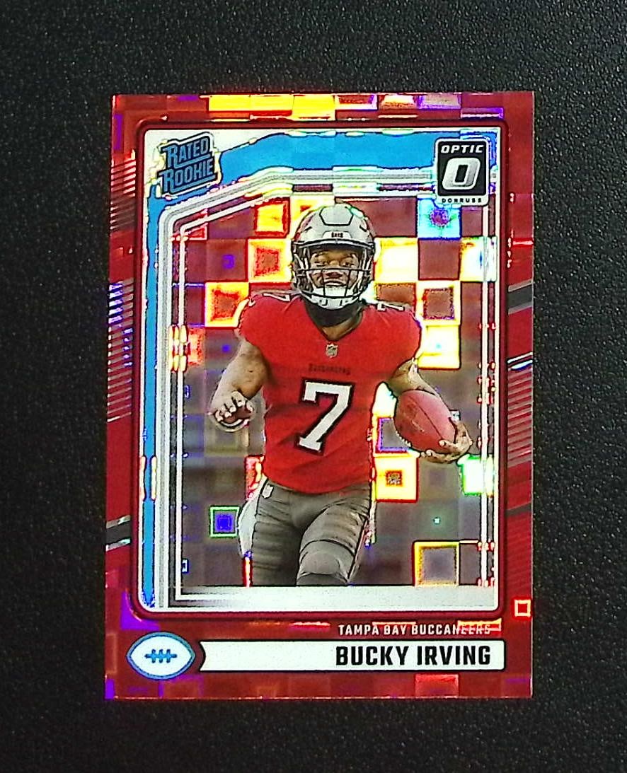 Bucky Irving Rookie Red Pandora Prizm 2024 Donruss Optic Preview #301 Buccaneers: Panini, Donruss Optic, & Donruss Select, Prizm, Mosaic, Contenders, Zenith, Phoenix, Illusions, Absolute, Rookie NFL Sports Trading Cards, SP, SSP, Cards, Football Cards for Sale Near Me, Superbowl & 