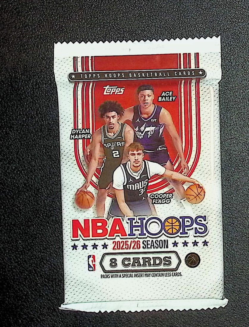 2025 Topps NBA Hoops Basketball BLASTER BOX PACK: Cooper Flagg & Kon Kneuppel Rookie Cards (1 of 1)