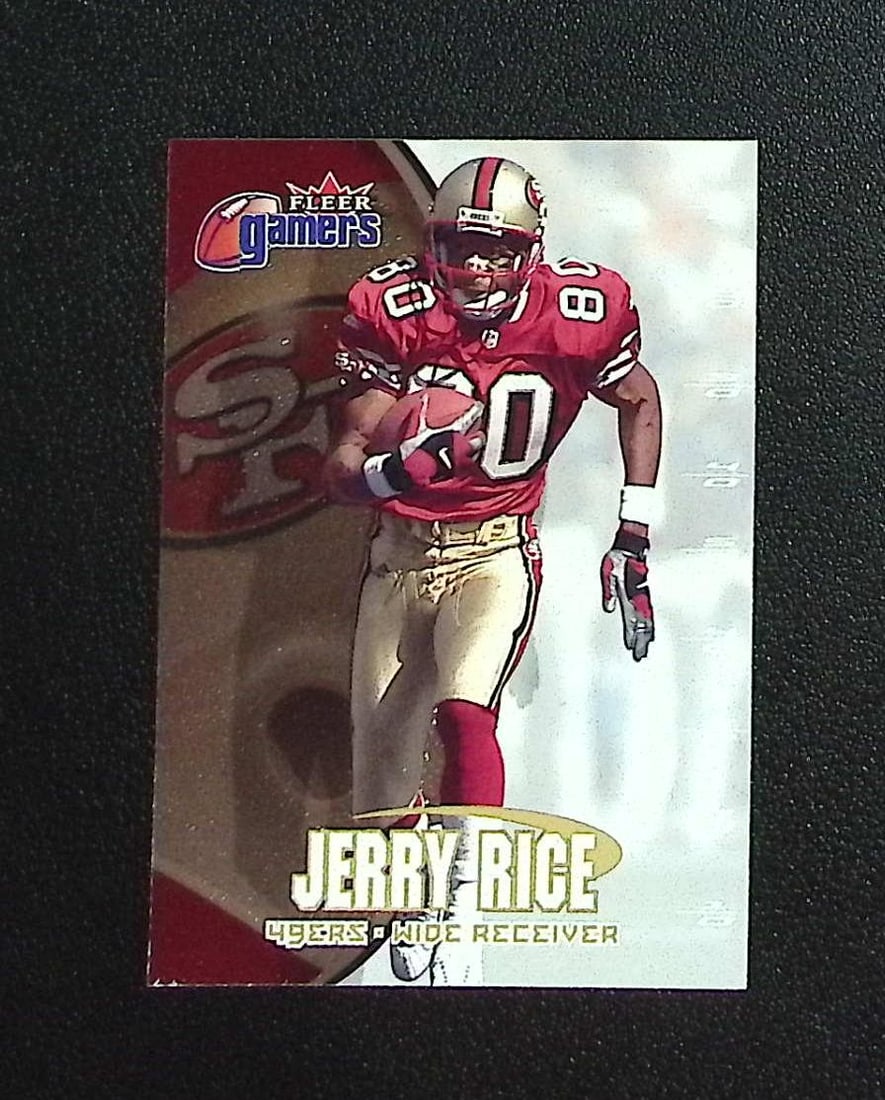 Jerry Rice 2000 Fleer Gamers #97 San Francisco 49ers: Fleer Football NFL Trading Cards, Old Sports Cards for Sale Near Me, Hall of Fame & Super Bowl Player Cards, Auction Memorabilia Lots for Sale on Line