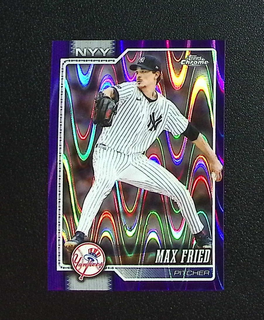 Max Fried Purple Raywave Refractor /75 2026 Topps Chrome #113 New York Yankees (1 of 2)