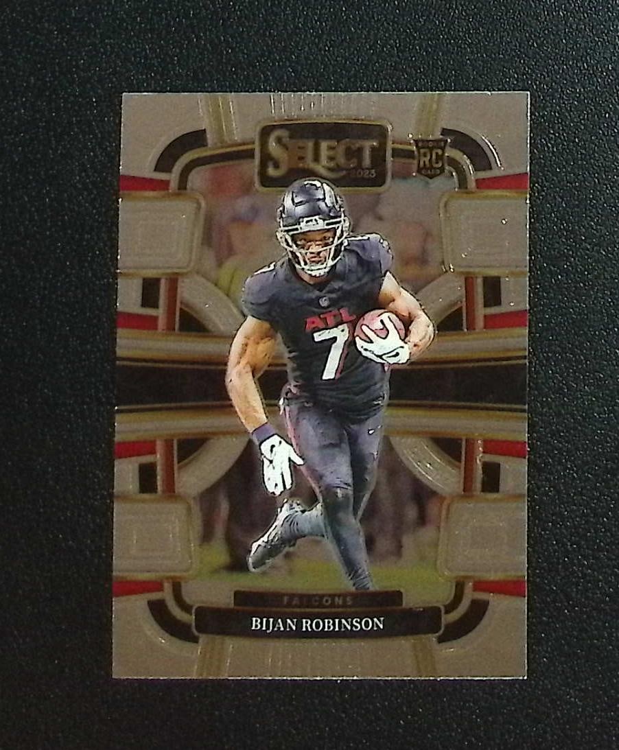 Bijan Robinson Rookie Card 2023 Select #4 Atlanta Falcons: Panini, Donruss Optic, & Donruss Select, Prizm, Mosaic, Contenders, Zenith, Phoenix, Illusions, Absolute, Rookie NFL Sports Trading Cards, SP, SSP, Cards, Football Cards for Sale Near Me, Superbowl & 