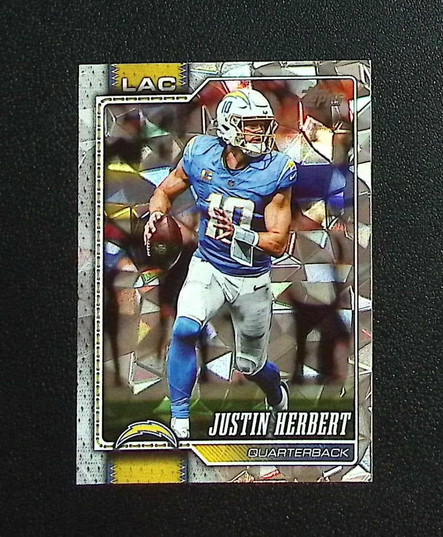 Justin Herbert Diamante Foil 2026 Topps #110 Los Angeles Chargers: Topps & Bowman Football NFL Trading Sports Cards, Sports Cards for Sale Near Me, Super Bowl & Hall of Fame Player Cards, Resurgence, Composite, SP, SSP, Valuable Auction Memorabilia Lots For Sale On L