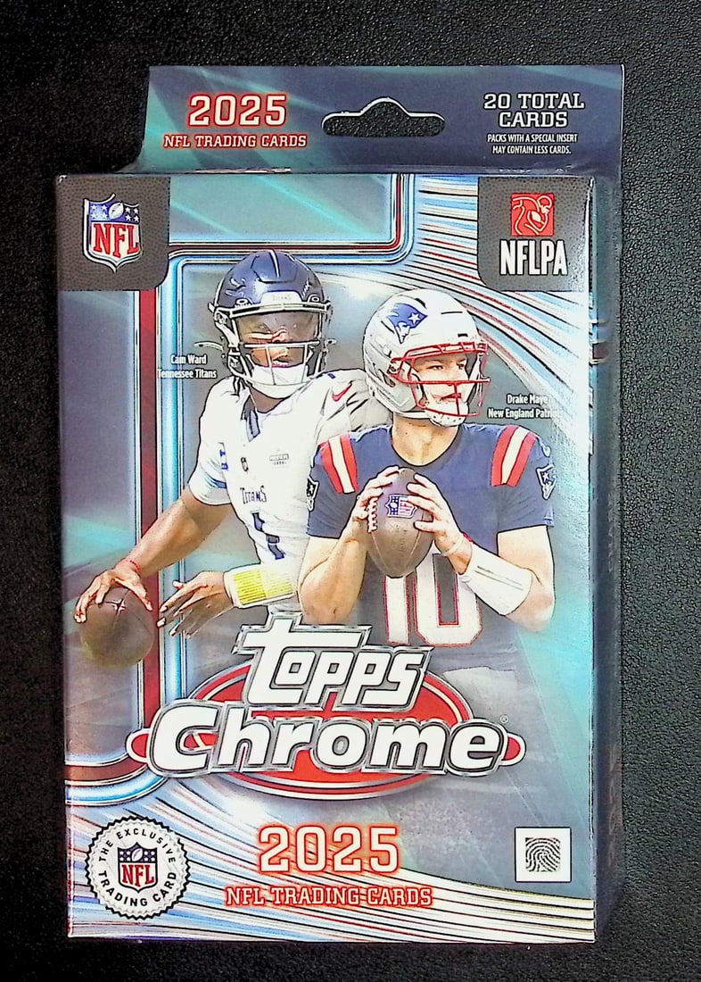 2025 Topps Chrome Football Hanger Box: Topps Football NFL Trading & Sports Cards, Refractors, Prism Refractors, X-Fractors, Sports Cards for Sale Near Me, Super Bowl & Hall of Fame Players, Autographs, SP, SSP, Valuable Auction Memorabilia