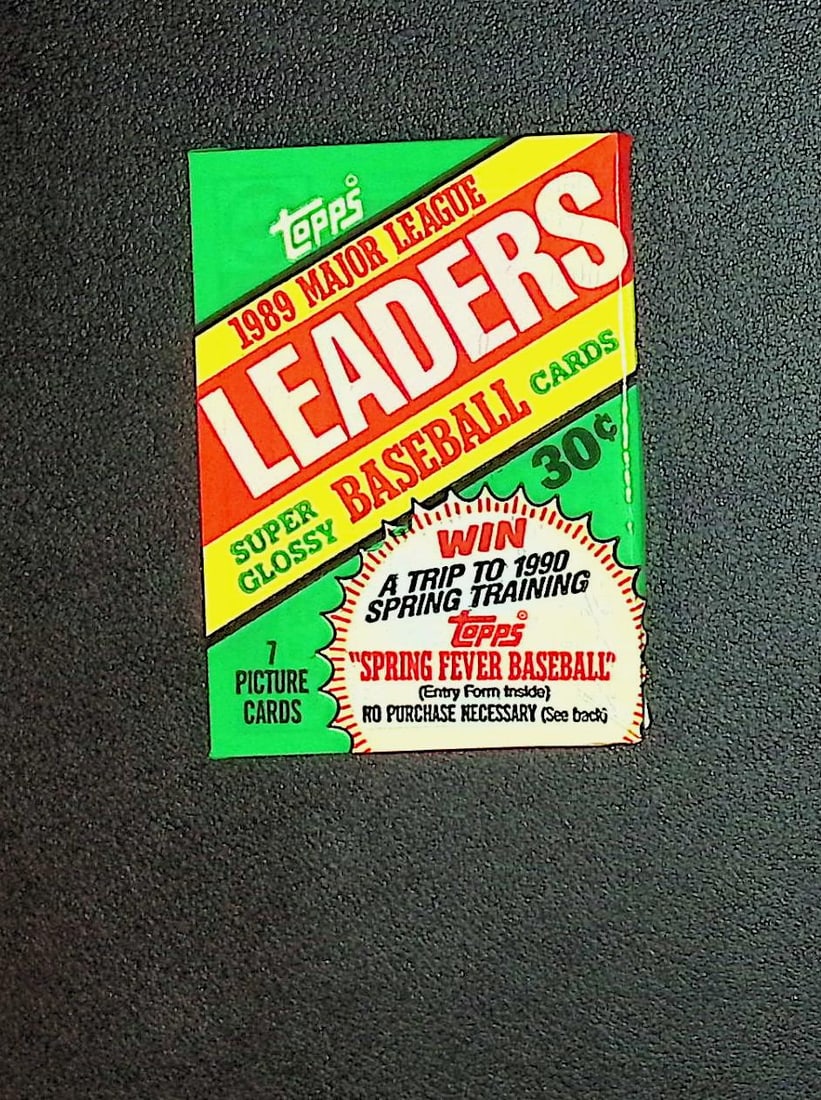 1989 Topps Major League Leaders Super Glossy Vintage Baseball Cards Retail Box Wax Pack Mini Cards (1 of 1)