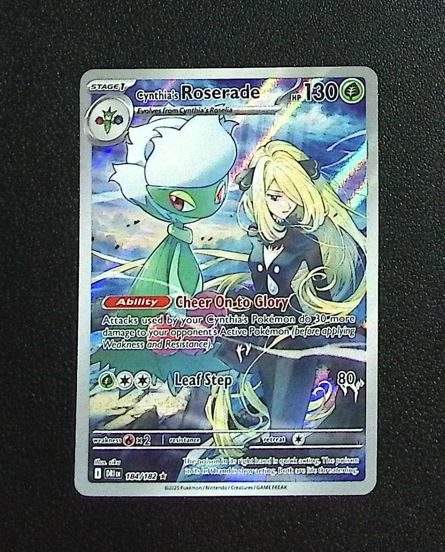 Pokemon Destined Rivals Cynthia's Roserade Illustration Rare #184 (1 of 2)