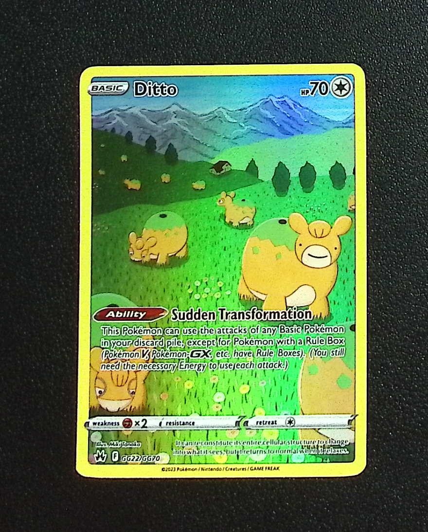 Pokemon Crown Zenith Galarian Gallery Ditto #GG22: Pokemon Trading Card Game Cards, Charizard, Pikachu, Mewtwo, Reverse Holo, Holo Rare, Secret Rare Cards, Full Art Cards, Eevee, Ultra Rare Card, Illustration Rare, Special Illustration Rare SIR