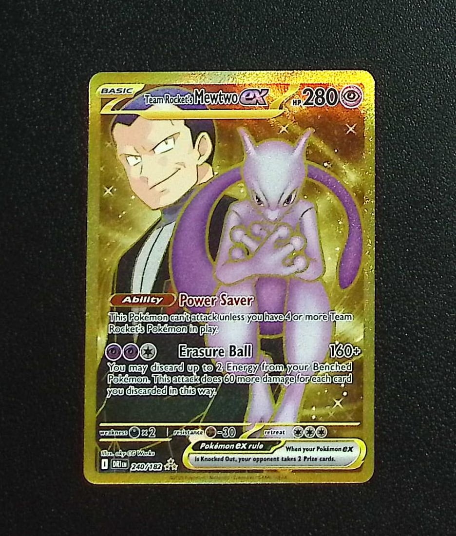 Pokemon Destined Rivals Team Rocket's Mewtwo Ex Hyper Rare #240 (1 of 2)