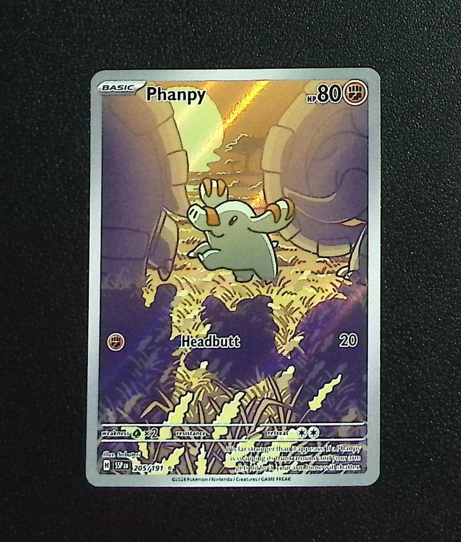 Pokemon Surging Sparks Phanpy Illustration Rare #205: Pokemon Trading Card Game Cards, Charizard, Pikachu, Mewtwo, Reverse Holo, Holo Rare, Secret Rare Cards, Full Art Cards, Eevee, Ultra Rare Card, Illustration Rare, Special Illustration Rare SIR