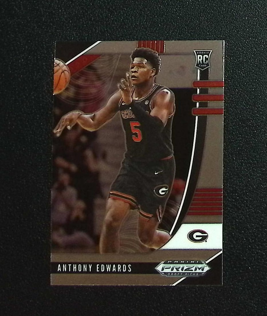 Anthony Edwards Rookie Card 2020 Prizm Draft Picks #41 Georgia, Timberwolves: Panini, Donruss Optic, Donruss Select, Prizm, Mosaic, Contenders, Revolution, Phoenix, NBA Hoops, Rookie NFL Sports Trading Cards, Silver, SP, SSP, Wave Prizms, Numbered Cards, Basketball sports Cards