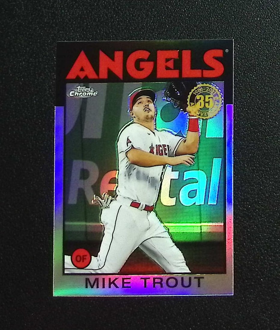 Mike Trout 35th Anniversary 2021 Topps Chrome #86BC-2 Los Angeles Angels: Topps, Bowman, & Fanatics Baseball MLB Trading & Sports Cards, Sports Cards for Sale Near Me, World Series & Hall of Fame Players Memorabilia, Refractors, X-Fractors, Numbered, SP, SSP, Valuable Aucti