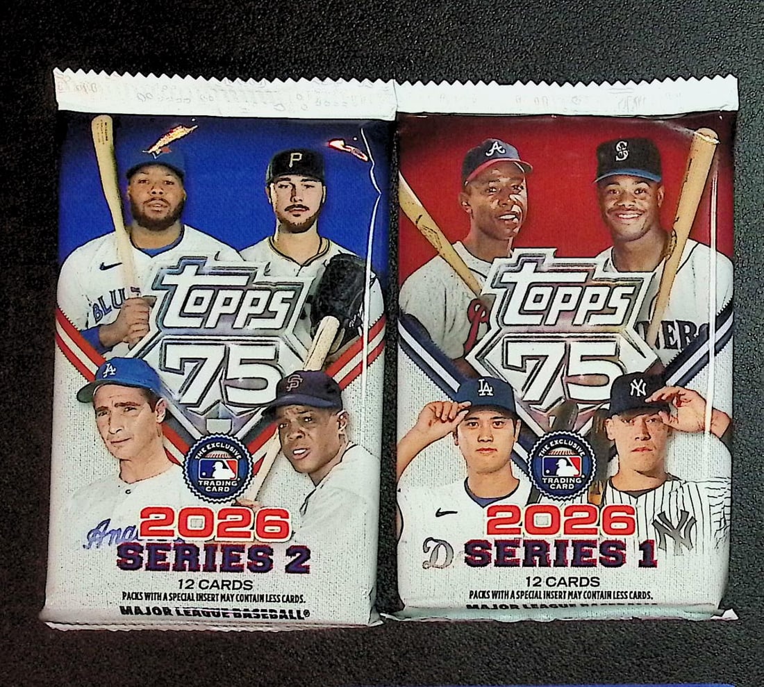 2 COUNT: 2026 Topps Series 1 & 2 Baseball 75th Anniversary BLASTER BOX PACKS (1 of 1)