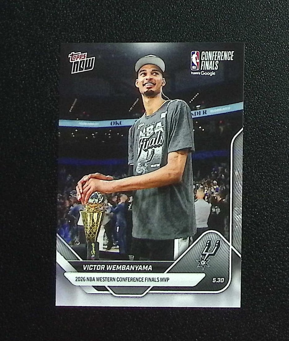 Victor Wembanyama Conference Finals MVP 2026 Topps Now #324 San Antonio Spurs: Topps & Bowman Basketball NBA Trading & Sports Cards, Sports Cards for Sale Near Me, Chrome, Refractor, SP, SSP, Valuable Auction Memorabilia Lots Sold On Line, NBA Championship & Hall of Fame Player 