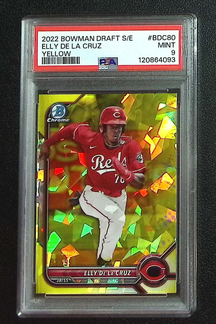 Elly De La Cruz Yellow Sapphire /99 2022 Bowman Chrome Draft #BDC-80 PSA 9 Reds: Topps, Bowman, & Fanatics Baseball MLB Trading & Sports Cards, Sports Cards for Sale Near Me, World Series & Hall of Fame Players Memorabilia, Refractors, X-Fractors, Numbered, SP, SSP, Valuable Aucti