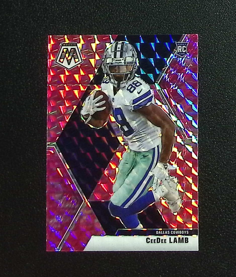 CeeDee Lamb Rookie Pink Camo Prizm 2020 Mosaic #207 Dallas Cowboys: Panini, Donruss Optic, & Donruss Select, Prizm, Mosaic, Contenders, Zenith, Phoenix, Illusions, Absolute, Rookie NFL Sports Trading Cards, SP, SSP, Cards, Football Cards for Sale Near Me, Superbowl & 