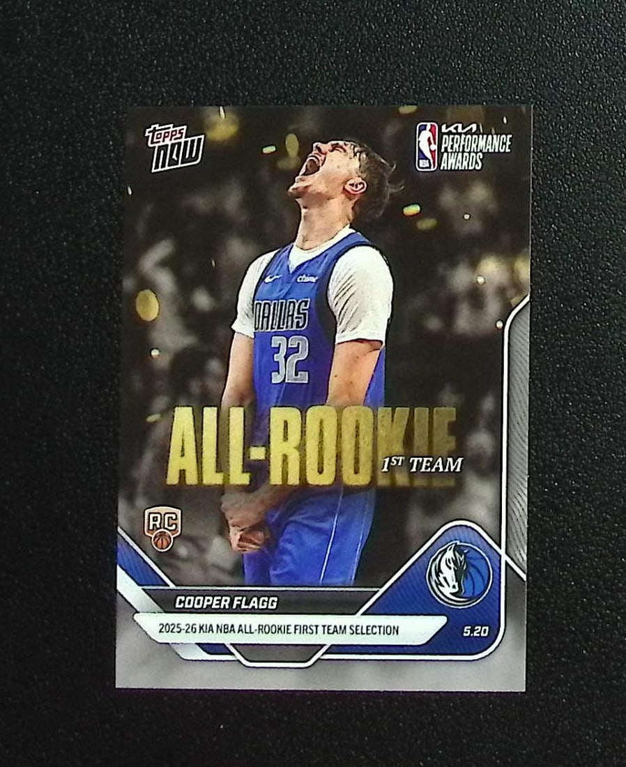 Cooper Flagg All-Rookie 1st Team 2026 Topps Now #AR01 Dallas Mavericks: Topps & Bowman Basketball NBA Trading & Sports Cards, Sports Cards for Sale Near Me, Chrome, Refractor, SP, SSP, Valuable Auction Memorabilia Lots Sold On Line, NBA Championship & Hall of Fame Player 