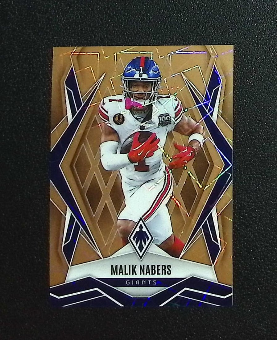 Malik Nabers Bronze Lazer /15 2025 Panini Phoenix #143 New York Giants: Panini, Donruss Optic, & Donruss Select, Prizm, Mosaic, Contenders, Zenith, Phoenix, Illusions, Absolute, Rookie NFL Sports Trading Cards, SP, SSP, Cards, Football Cards for Sale Near Me, Superbowl & 