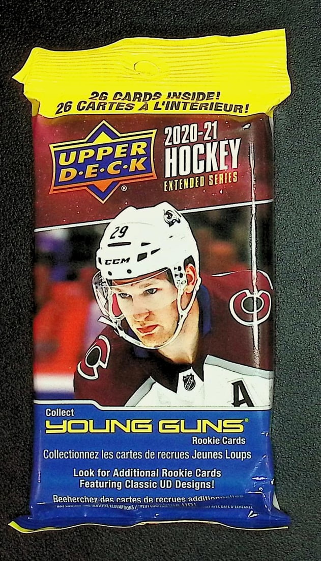 2020-21 Upper Deck Extended Series Hockey Card HANGER VALUE FAT PACK: Upper Deck Hockey NHL Trading & Sports Cards, Sports Cards for Sale Near Me, Connor McDavid, Alex Ovechkin, Sidney Crosby, Nathan McKinnon, Stanley Cup & Hall of Fame Players, Auction Memorabilia Lots