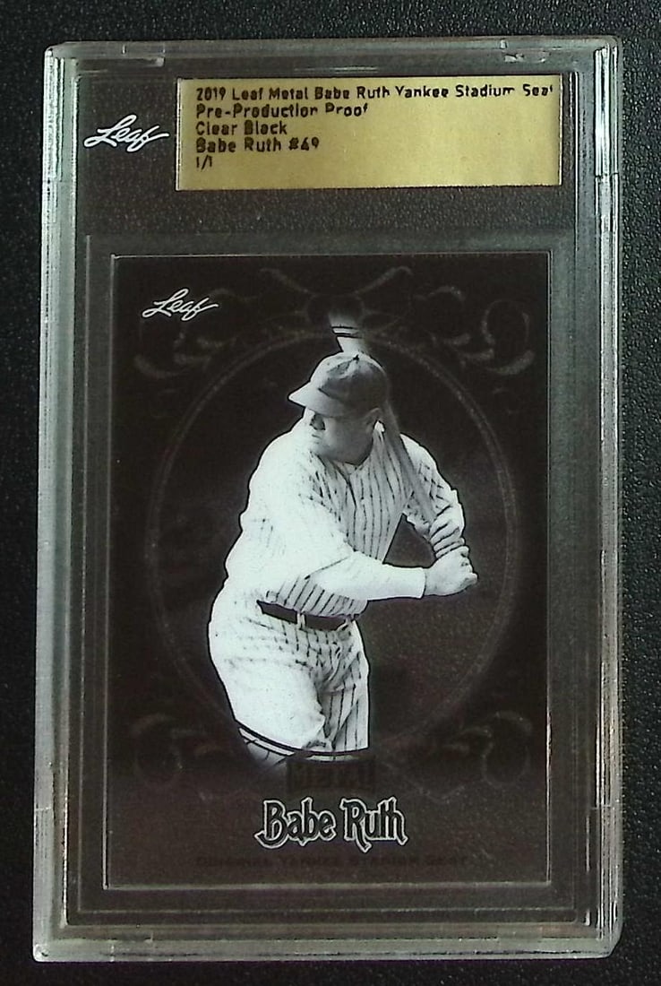 Babe Ruth Clear Black 1/1 2019 Leaf Metal Pre-Production Proof (1 of 2)