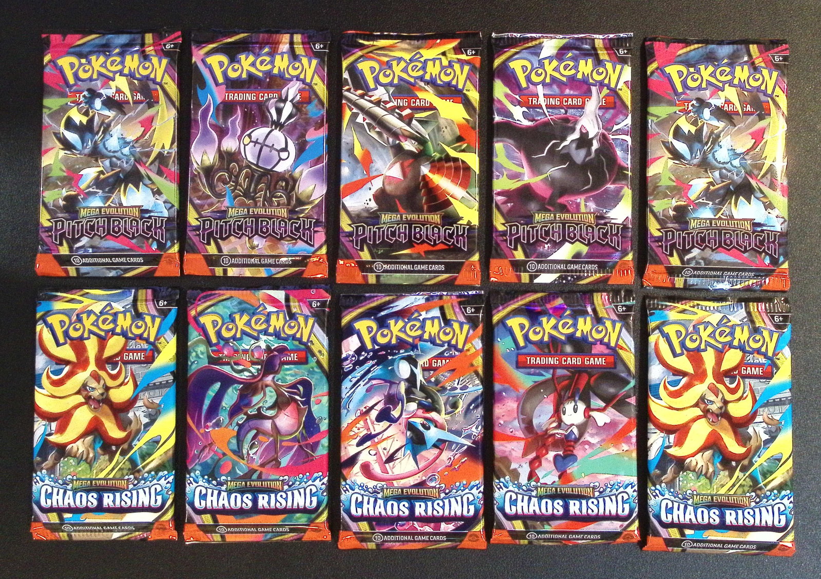 Lot of 10 Pokemon Booster Packs. 5 Pitch Black & 5 Chaos Rising (1 of 1)