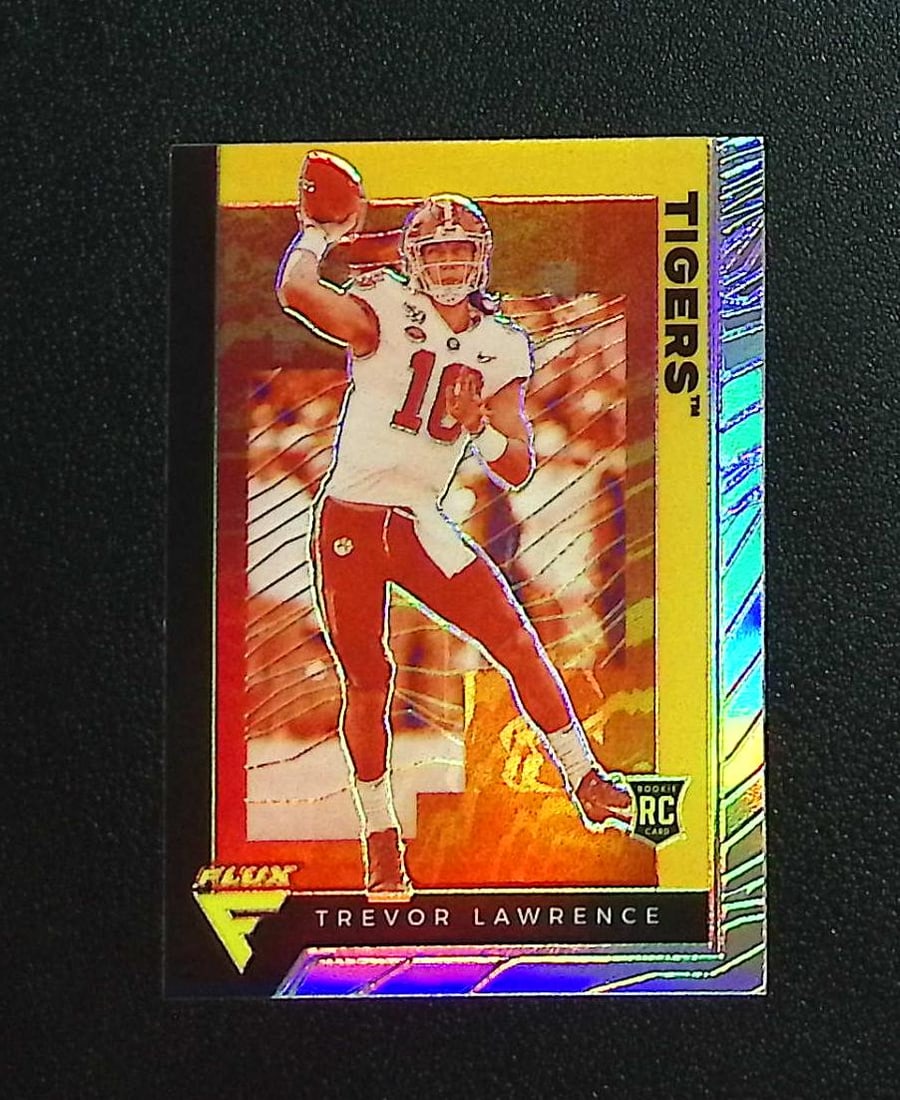 Trevor Lawrence Rookie Silver Prizm 2021 Chronicles Flux Draft Picks #232 Clemson Tigers: Panini, Donruss Optic, & Donruss Select, Prizm, Mosaic, Contenders, Zenith, Phoenix, Illusions, Absolute, Rookie NFL Sports Trading Cards, SP, SSP, Cards, Football Cards for Sale Near Me, Superbowl & 
