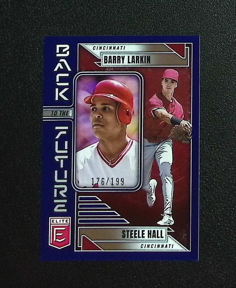 Steele Hall/Barry Larkin Blue /199 2026 Donruss Elite #6 Cincinnati Reds: Panini, Donruss, & Donruss Optic Baseball MLB Trading & Sports Cards, Sports Cards for Sale Near Me, Prizm, Mosaic, Select, SP, SSP, Auction Memorabilia Lots for Sale On Line, World Series & Hall of F