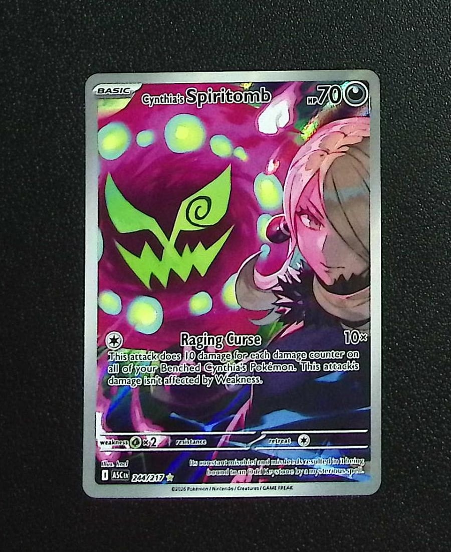 Pokemon Ascended Heroes Cynthia's Spiritomb Illustration Rare #244: Pokemon Trading Card Game Cards, Charizard, Pikachu, Mewtwo, Reverse Holo, Holo Rare, Secret Rare Cards, Full Art Cards, Eevee, Ultra Rare Card, Illustration Rare, Special Illustration Rare SIR