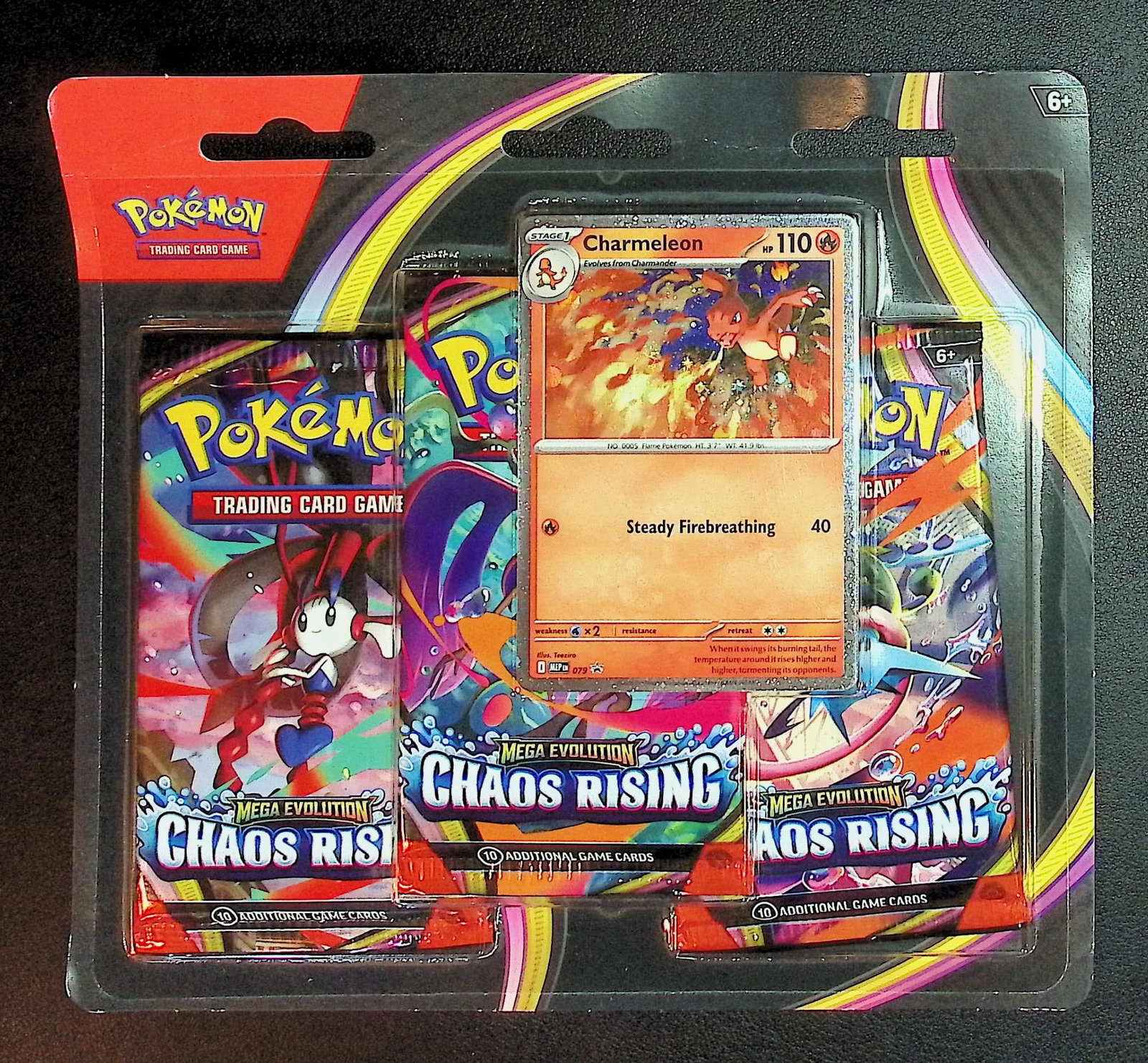 Pokemon Chaos Rising Blister 3 Pack Blister Booster Pack Set: Pokemon Trading Card Game Cards, Charizard, Pikachu, Mewto, EX, Referse Holo, Holo Rare Cards, Secret Rare Cards, Full Art Cards, Evee, 3 Stars Ultra Rare Cards, Double Rare, Illustration Rare, Specia