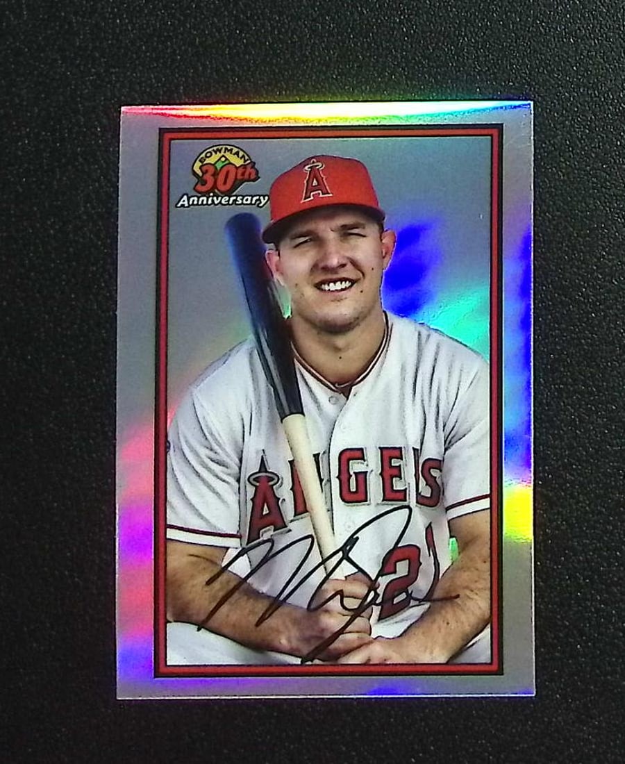 Mike Trout 30th Anniversary 2019 Bowman #B30-MT Los Angeles Angels: Topps, Bowman, & Fanatics Baseball MLB Trading & Sports Cards, Sports Cards for Sale Near Me, World Series & Hall of Fame Players Memorabilia, Refractors, X-Fractors, Numbered, SP, SSP, Valuable Aucti